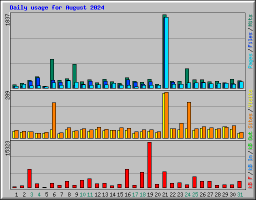 Daily usage for August 2024