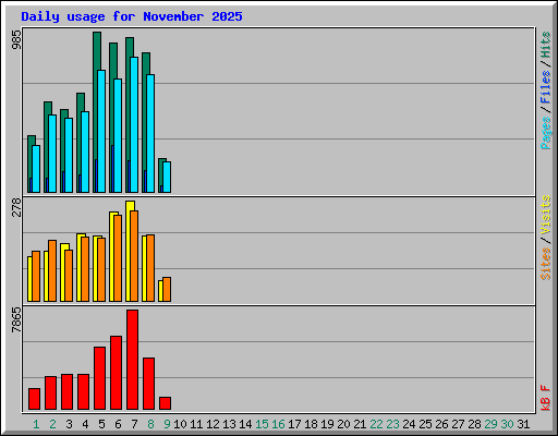 Daily usage for November 2025