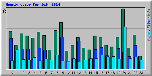 Hourly usage for July 2024