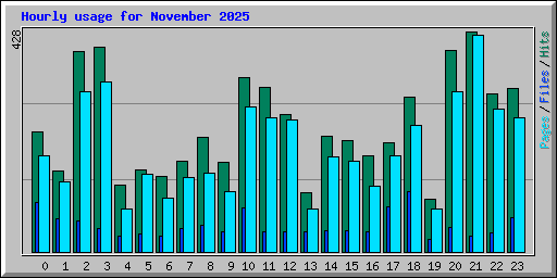 Hourly usage for November 2025