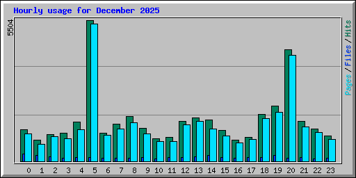 Hourly usage for December 2025