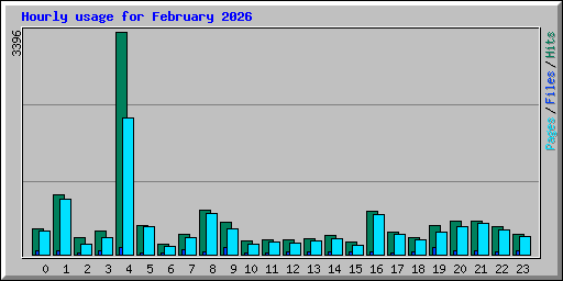 Hourly usage for February 2026