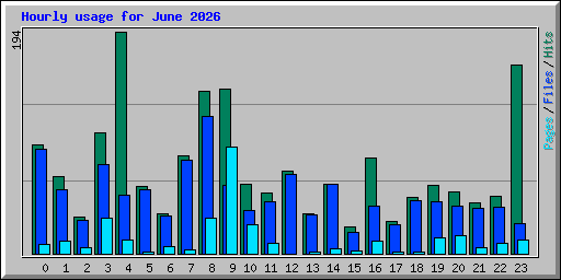 Hourly usage for June 2026
