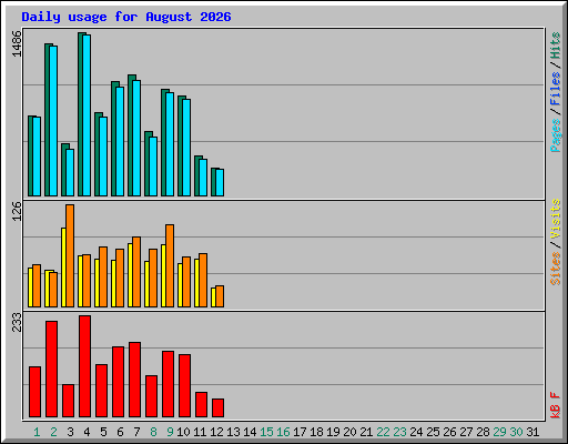Daily usage for August 2026