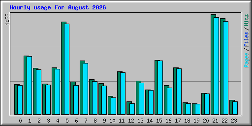 Hourly usage for August 2026
